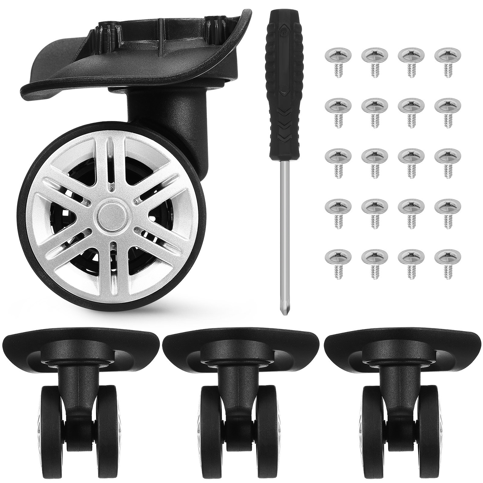 Luggage Wheel Replacement - 4Pcs Suitcase Repair Wheels Universal Replacement