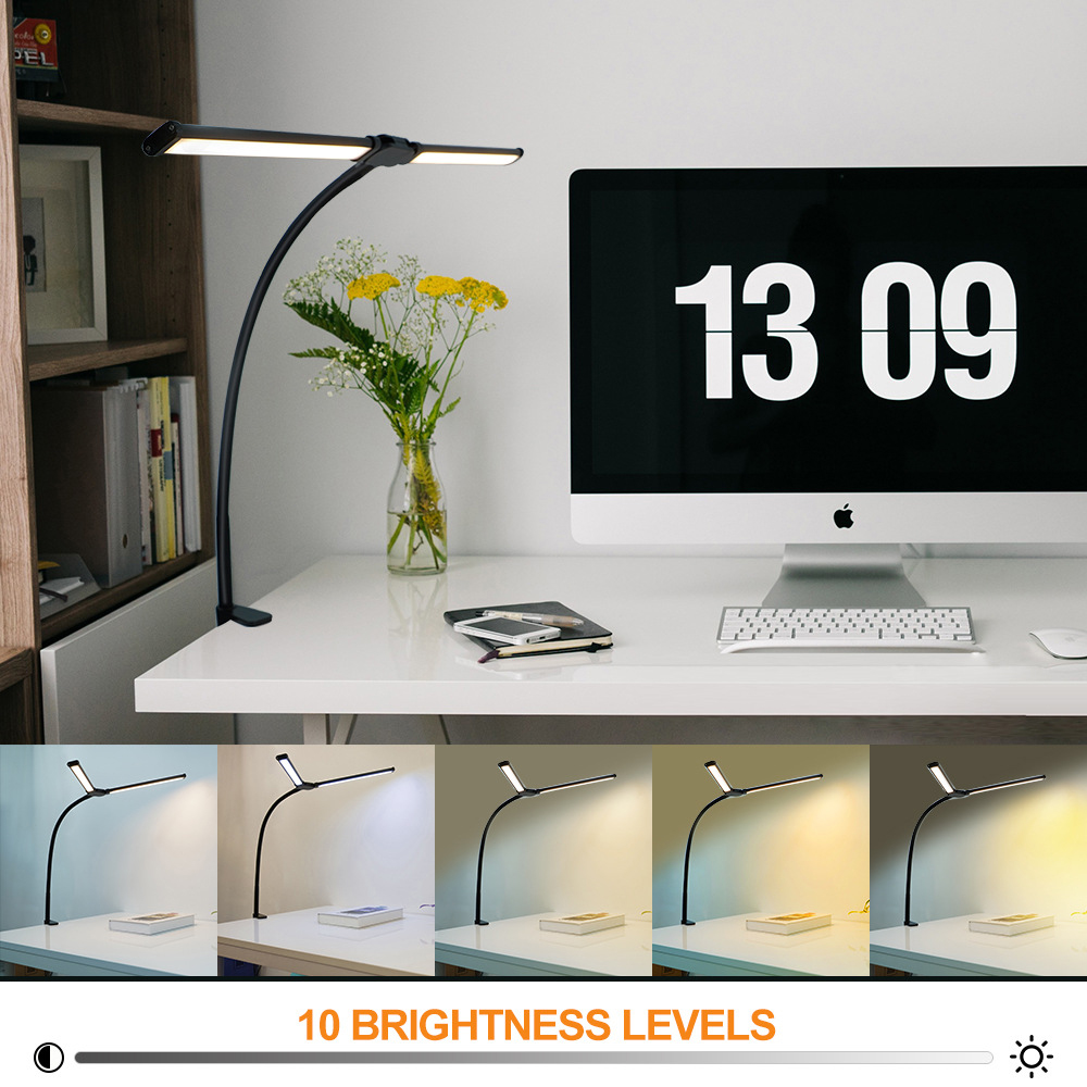 Eye-care LED Clip Metal Desk L - Book Light Flexible ulasan dan harga