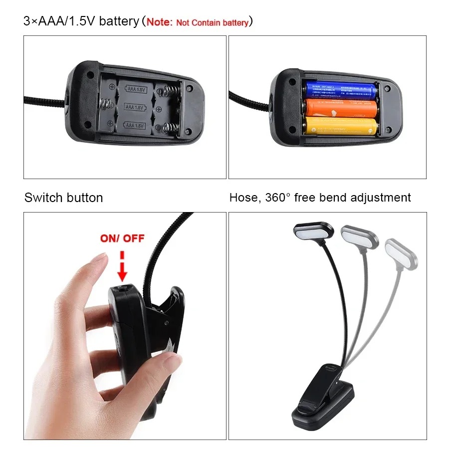 Mini LED Book Light with Clip, - Book Light Flexible ulasan dan harga