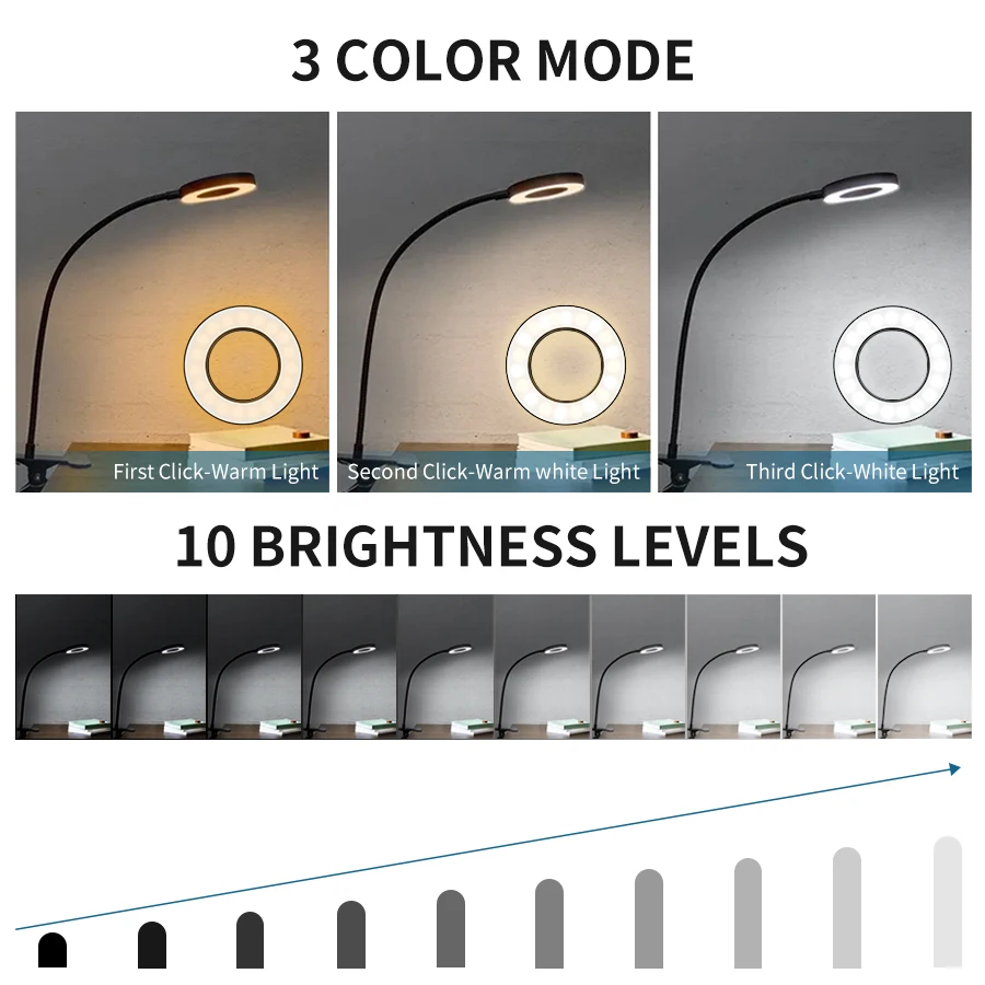 48 LEDs Clip on Desk Lamp 360° - Book Light Flexible ulasan dan harga