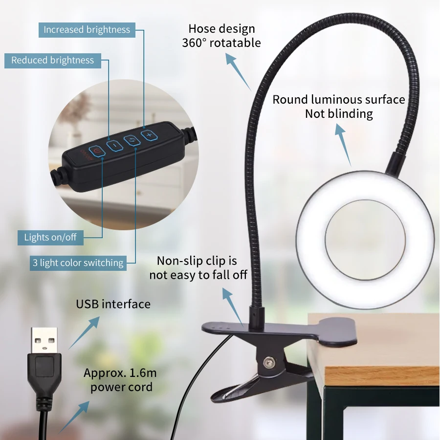 48 LEDs Clip on Desk Lamp 360° - Book Light Flexible ulasan dan harga