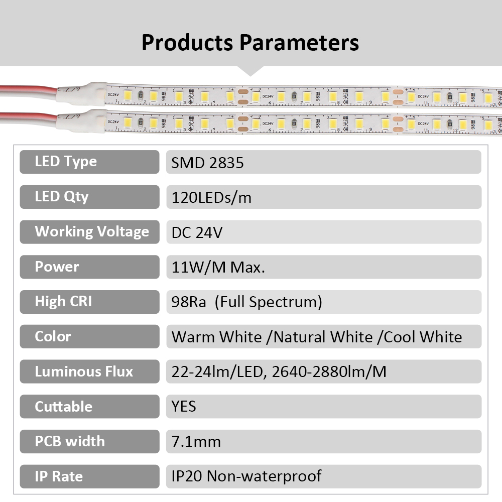5M 10M 24V 2835 Full Spectrum  - Book Light Flexible ulasan dan harga