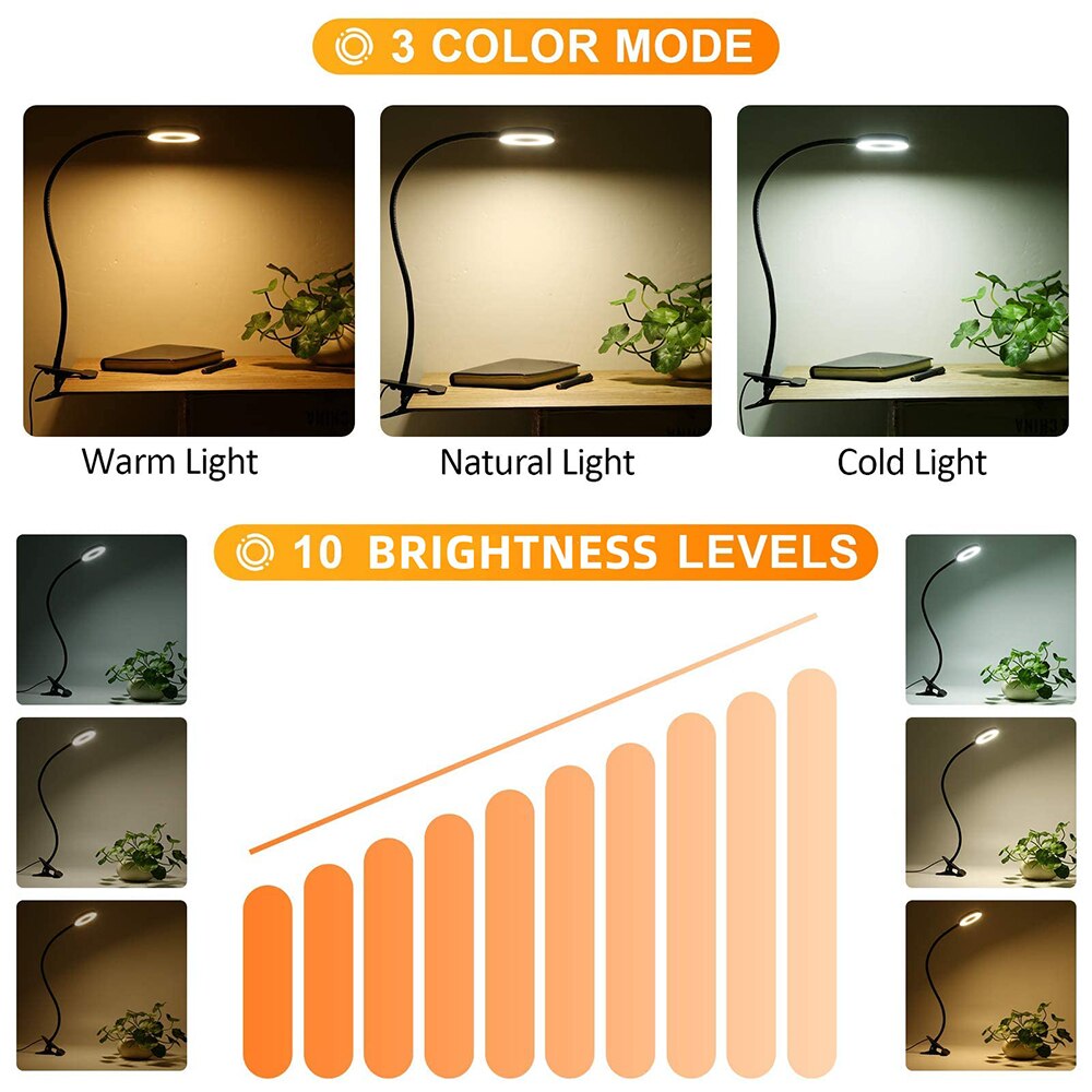 48 LEDs Desk Lamp Clip USB Boo - Book Light Flexible ulasan dan harga
