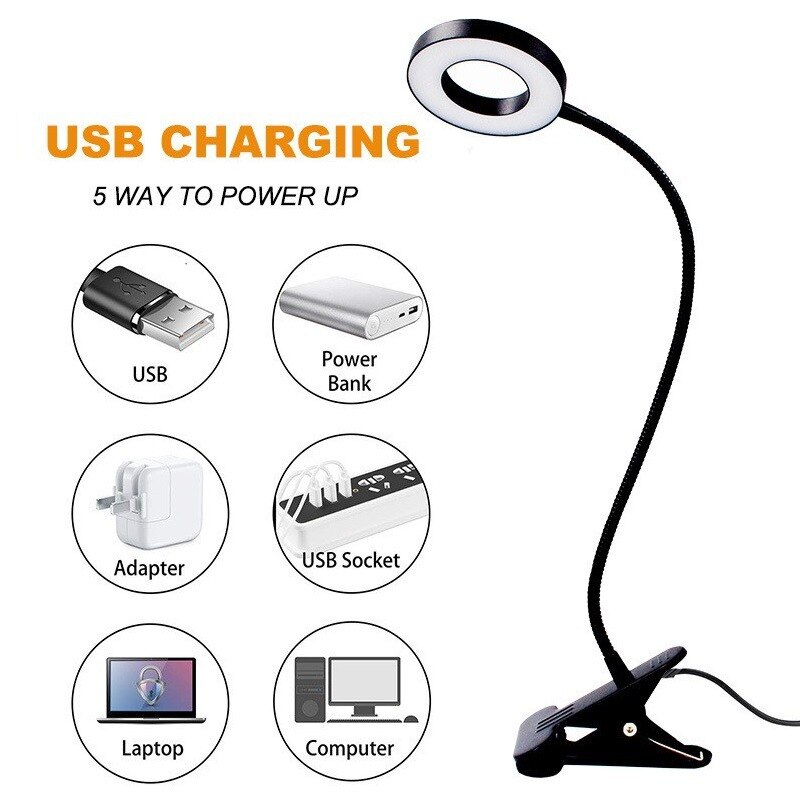 48 LEDs Desk Lamp Clip USB Boo - Book Light Flexible ulasan dan harga
