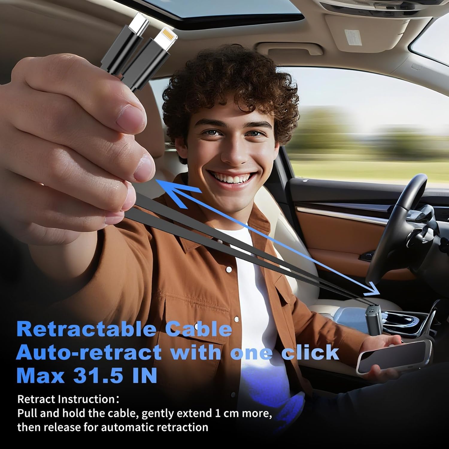 Retractable Car Charger 4 in 1 - Travel Accessories Inc ulasan dan harga