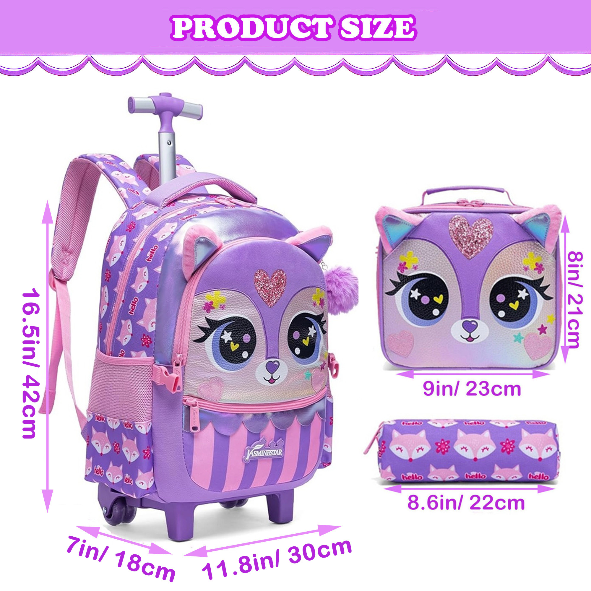 Kids Rolling Backpack for Girl - Luggage Wheel Replacement ulasan dan harga