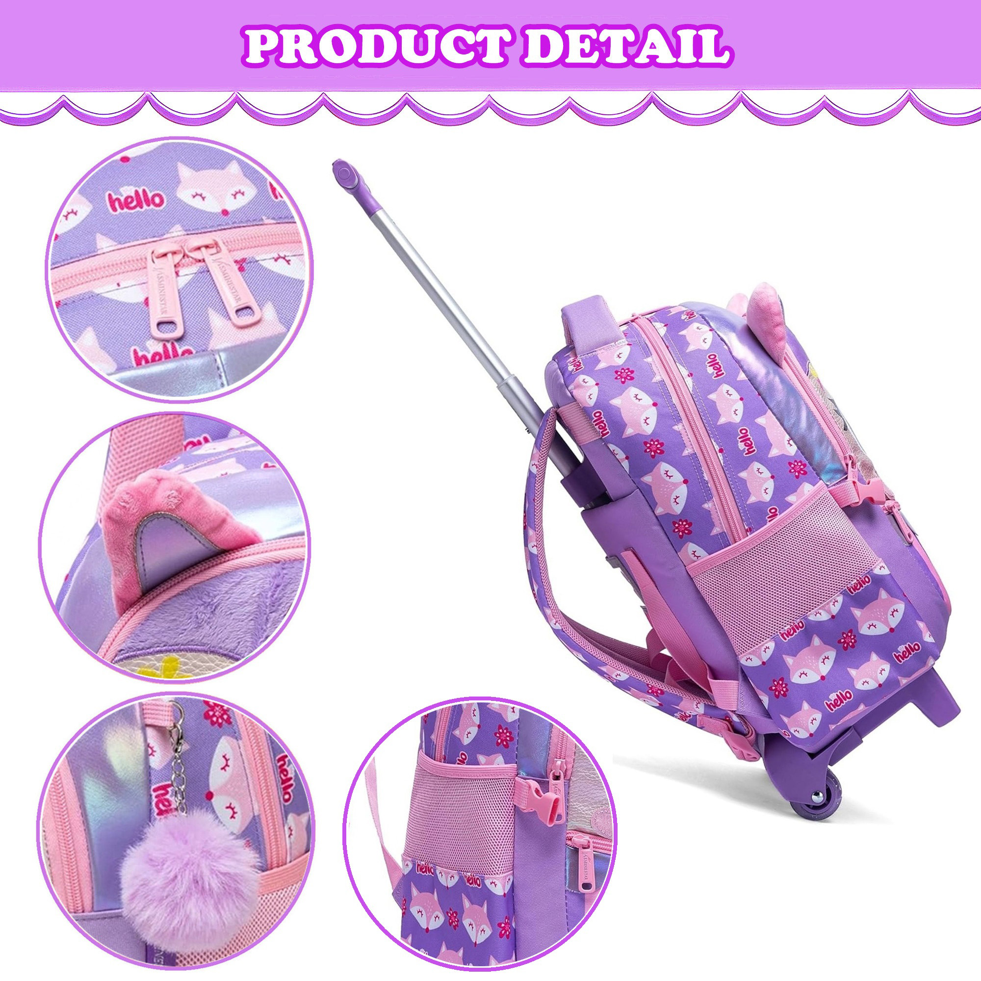 Kids Rolling Backpack for Girl - Luggage Wheel Replacement ulasan dan harga