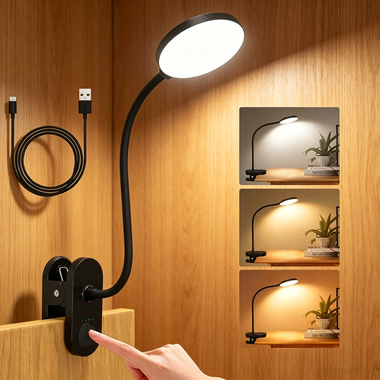 Clip on LED Desk Lamp USB Read - Book Light Flexible ulasan dan harga