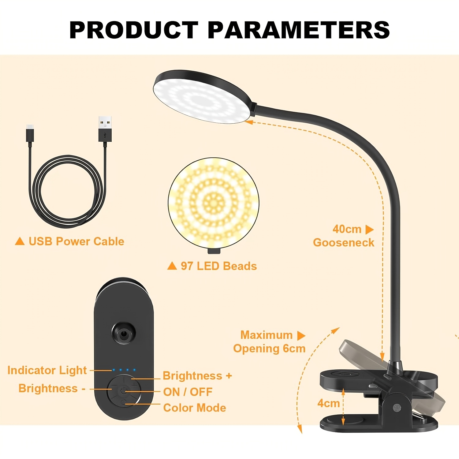 Clip on LED Desk Lamp USB Read - Book Light Flexible ulasan dan harga