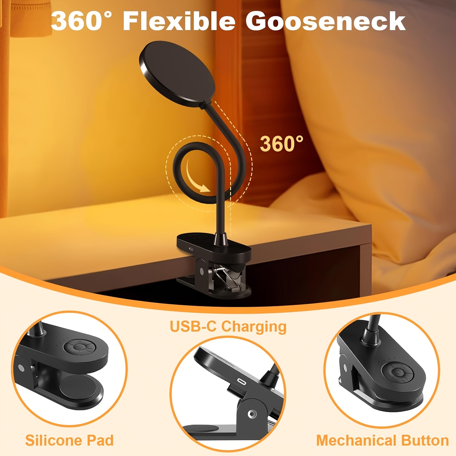 Clip on LED Desk Lamp USB Read - Book Light Flexible ulasan dan harga