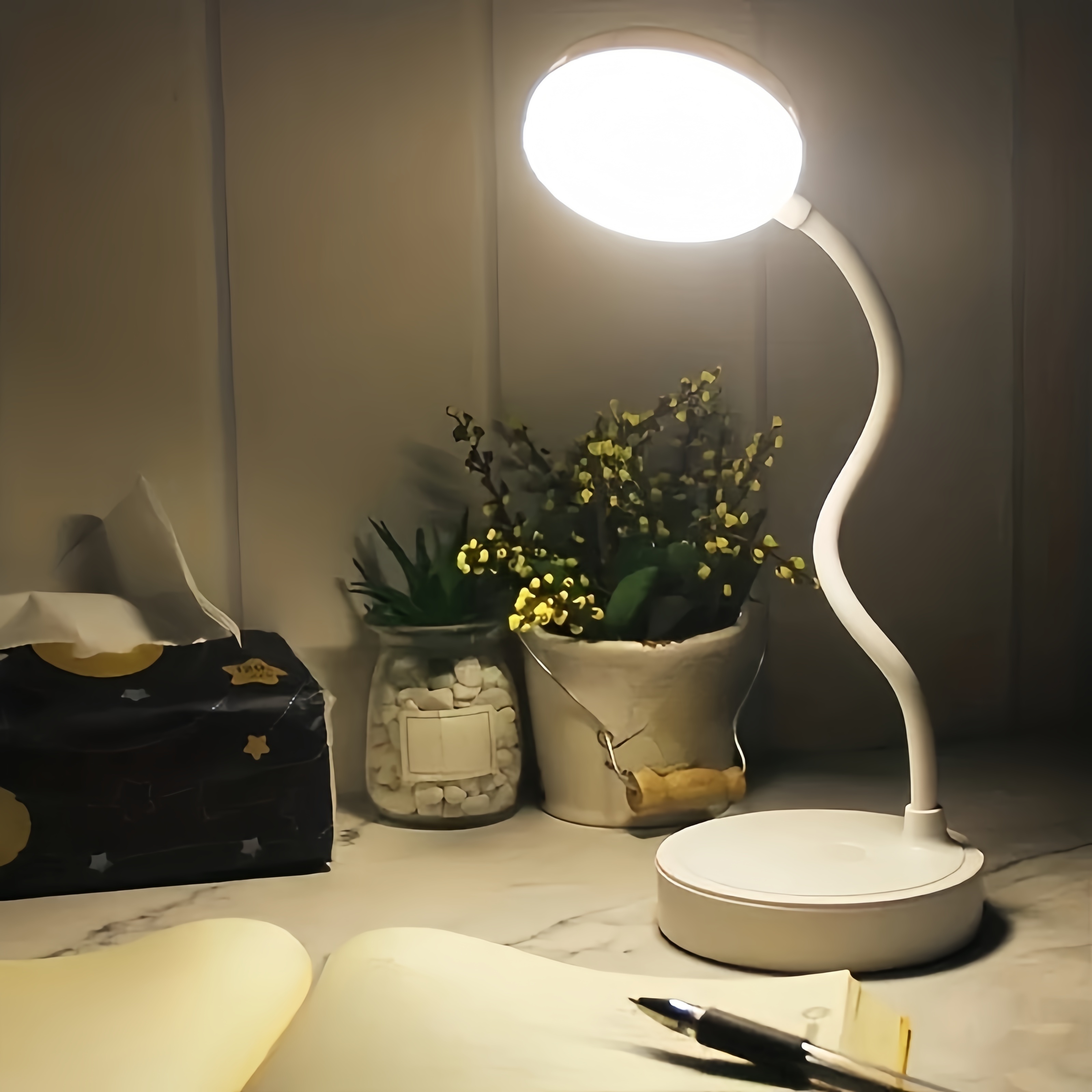 LED Desk Lamp With USB Chargin - Book Light Flexible ulasan dan harga