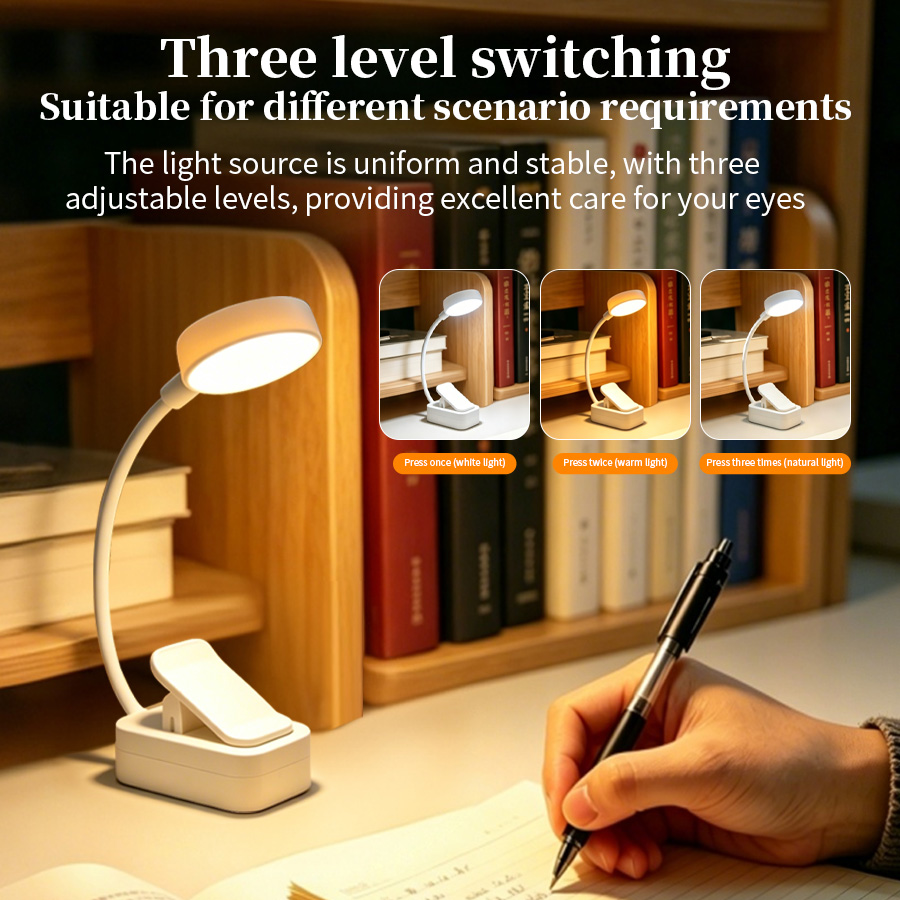 LED Desk Lamp Rechargeable Cli - Book Light Flexible ulasan dan harga