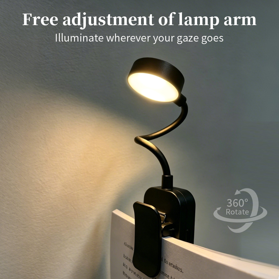 LED Desk Lamp Rechargeable Cli - Book Light Flexible ulasan dan harga