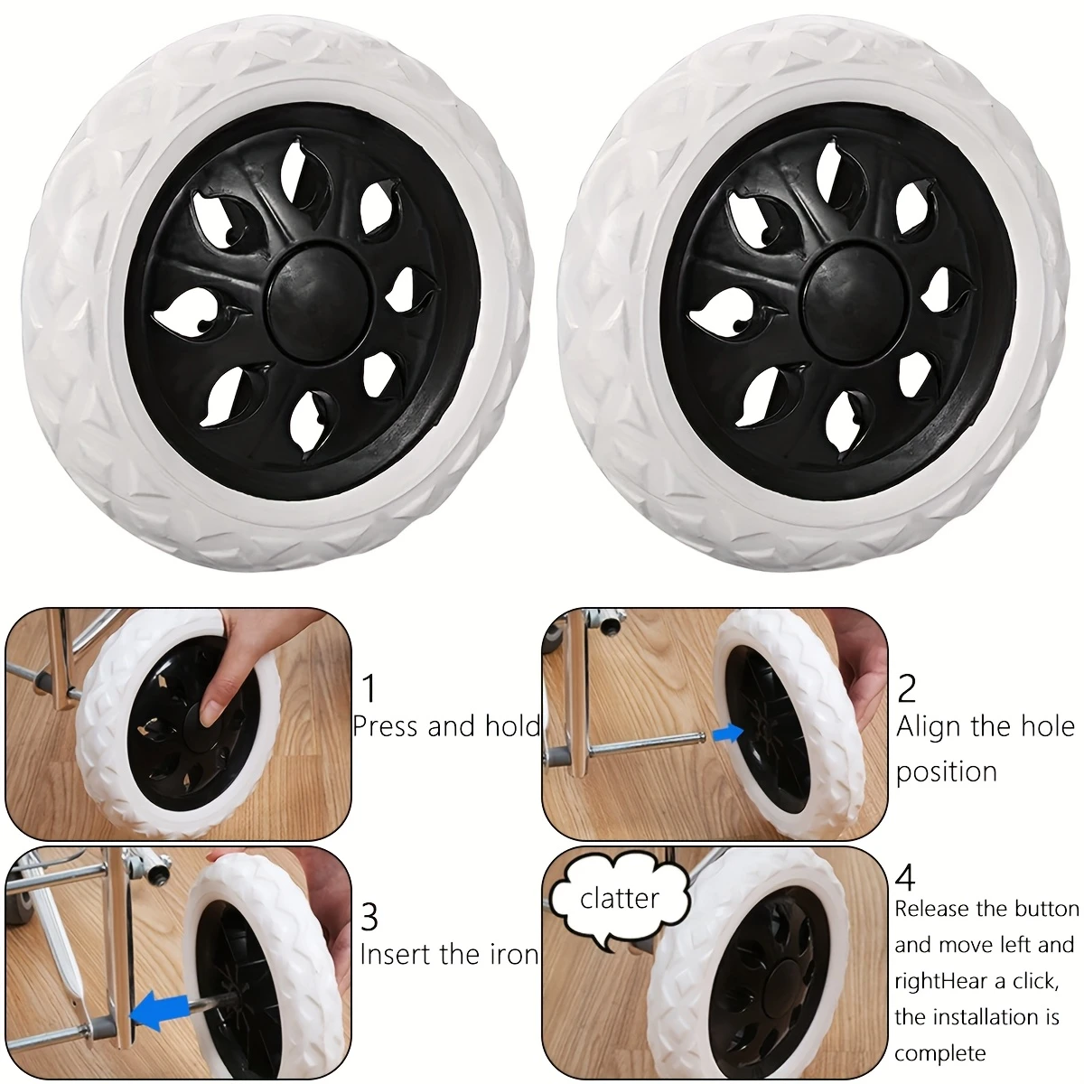 2Pcs 6.5 Inch Shopping Cart Wh - Luggage Wheel Replacement ulasan dan harga
