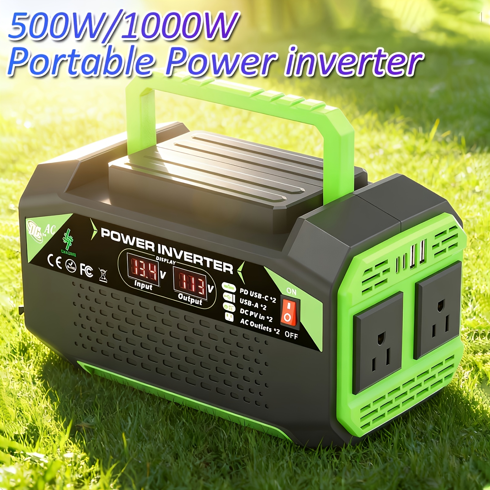 1pc 1000W/500W Portable Power  - Travel Accessories Inc ulasan dan harga