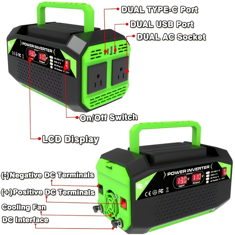 1pc 1000W/500W Portable Power  - Travel Accessories Inc ulasan dan harga