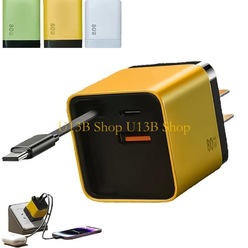 U13B 80W Fast Retractable USB  - Travel Accessories Inc ulasan dan harga